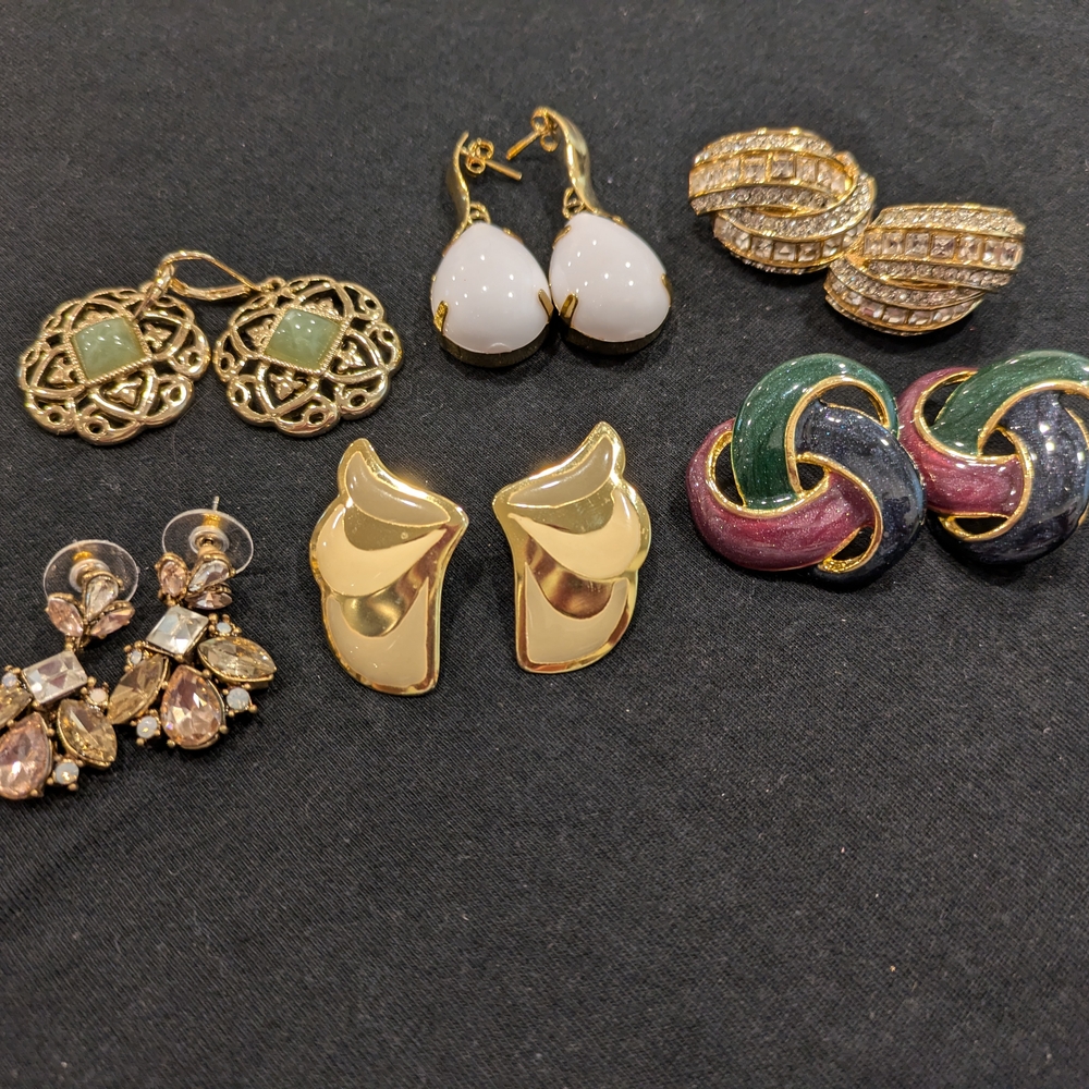 Lot Of 6 Multicolor Filigree Earrings Set